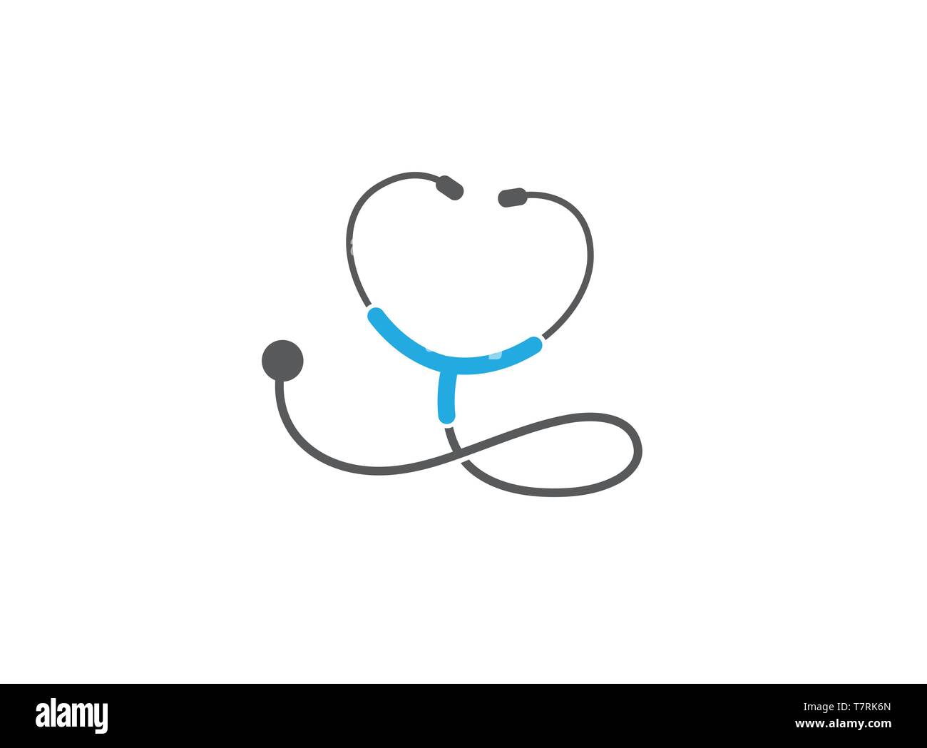 stethoscope for heart rate examination logo design illustration on white  background Stock Vector Image & Art - Alamy