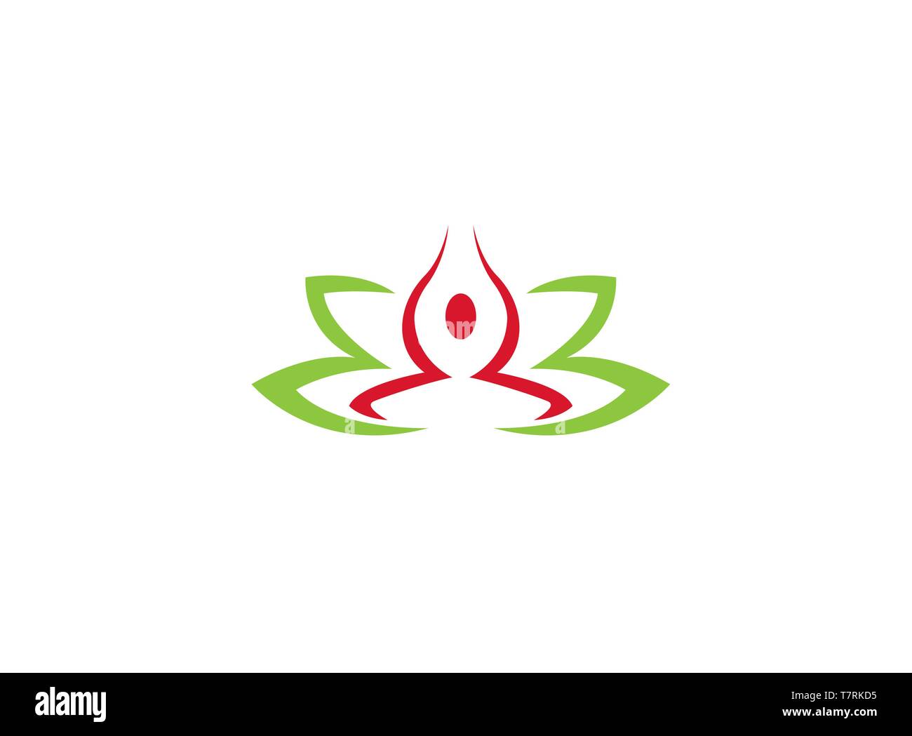 Meditation with hands in the air for wellness yoga Logo Stock Vector