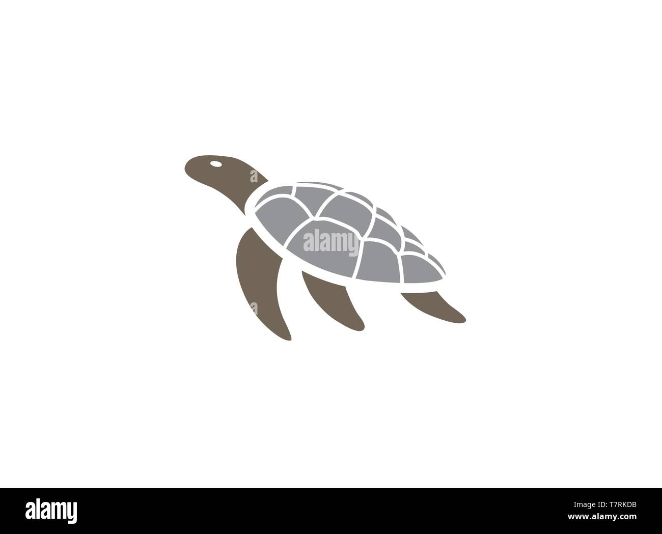 Turtle or tortoise swimming Logo Stock Vector