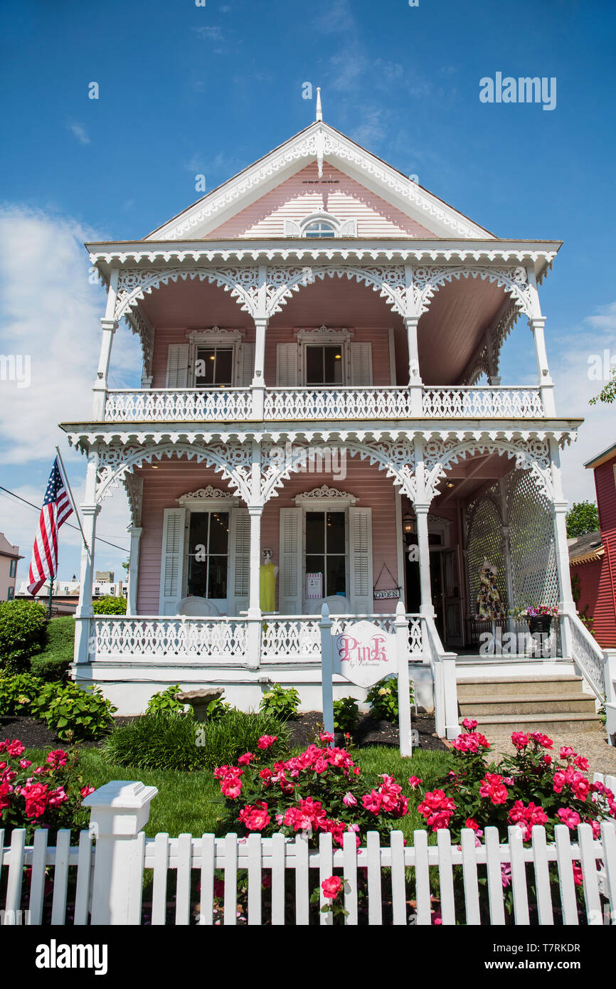Pink Victorian House coastal beach community, Cape May county, New