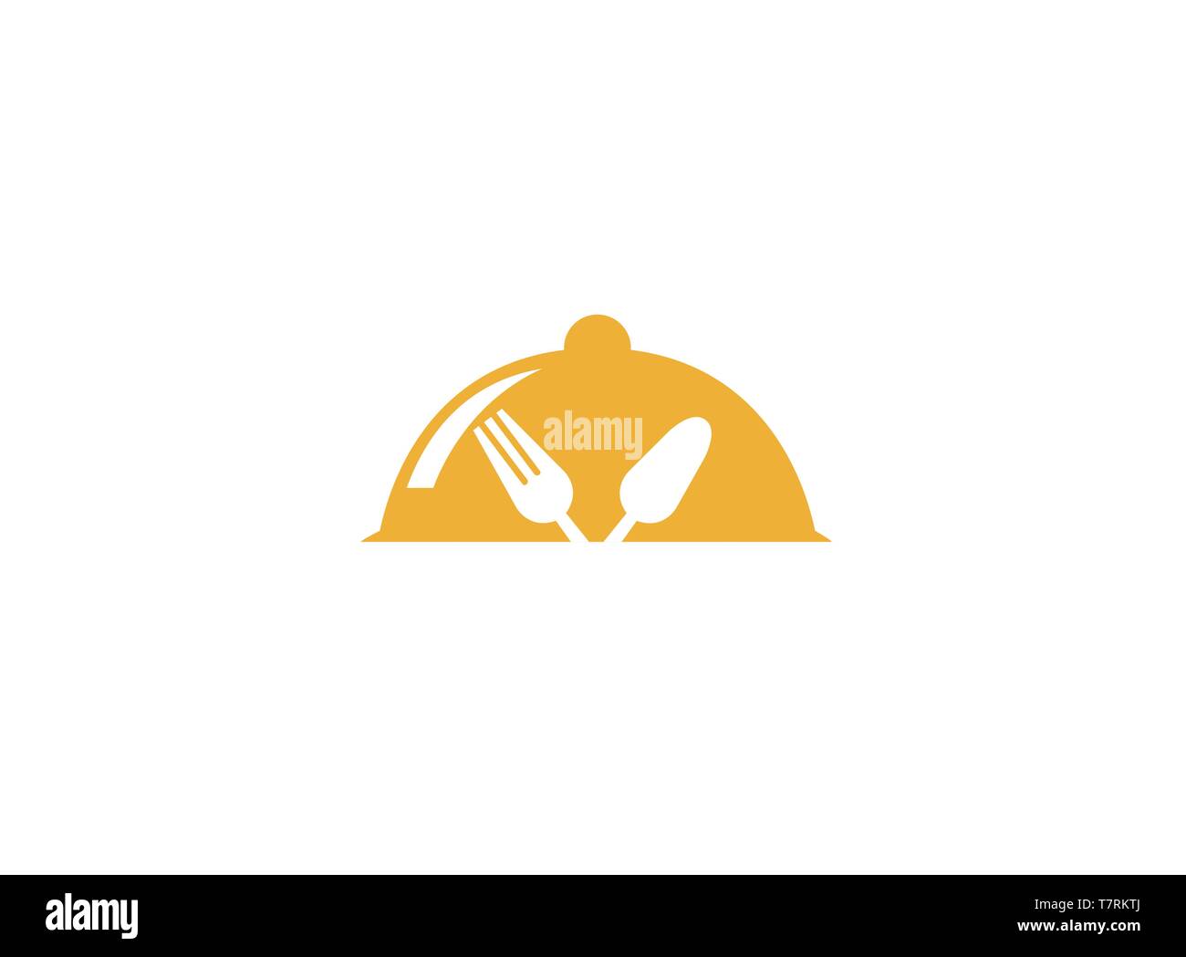 Dishfood with spoon and fork for logo Stock Vector