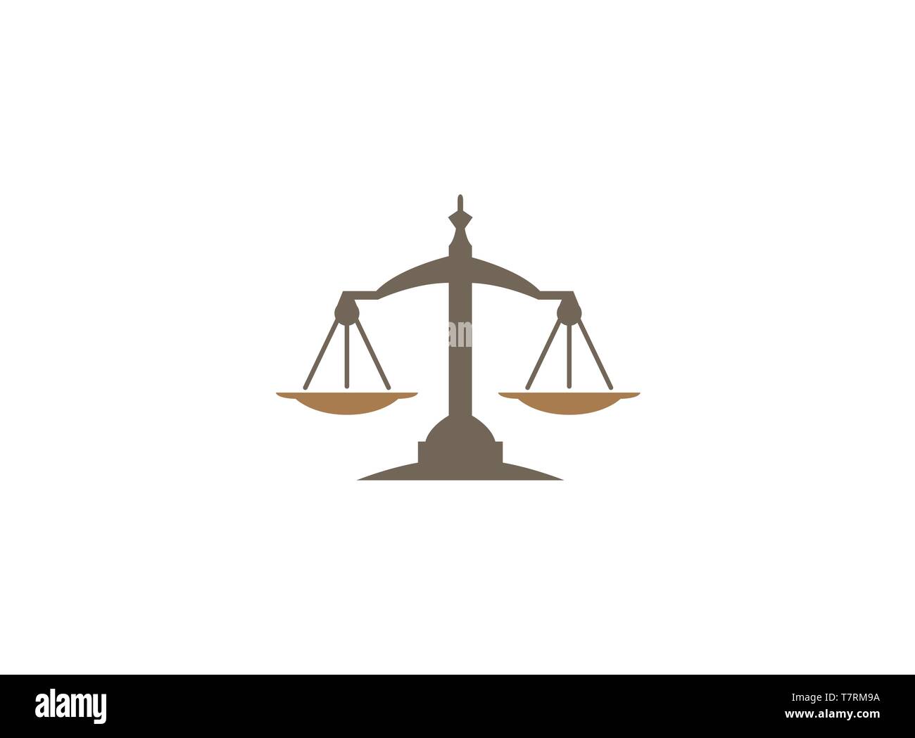 Abstract human with scale balance law firm shape logo Stock Vector
