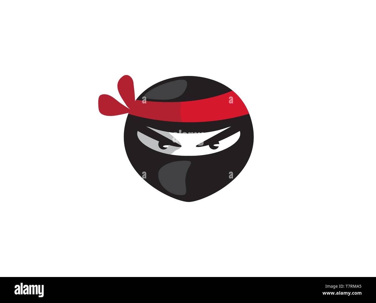 Ninja head with angry face Stock Vector