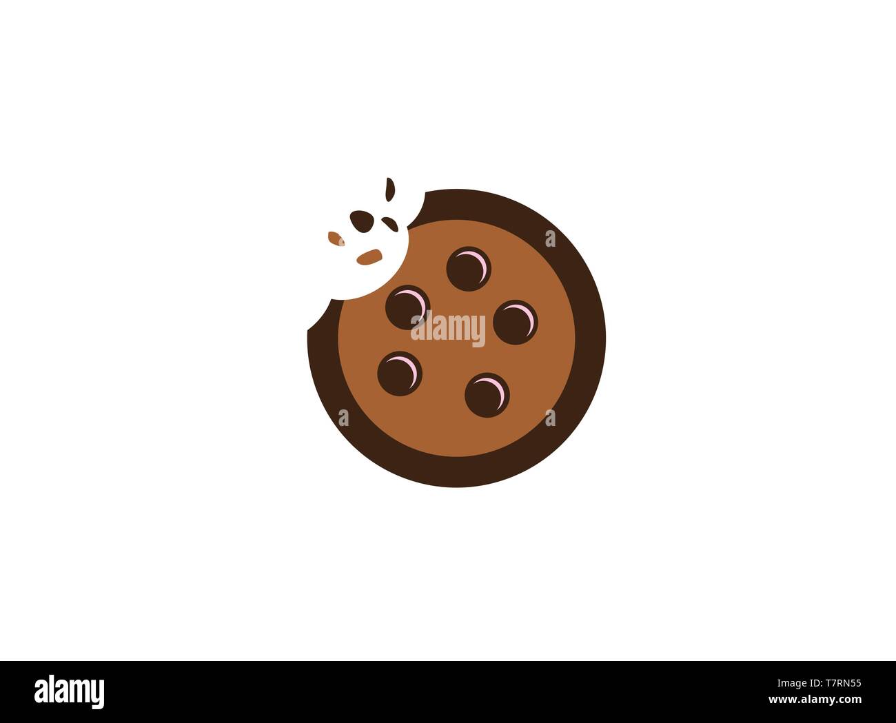cookies biscuits cracked with chocolate for logo Stock Vector