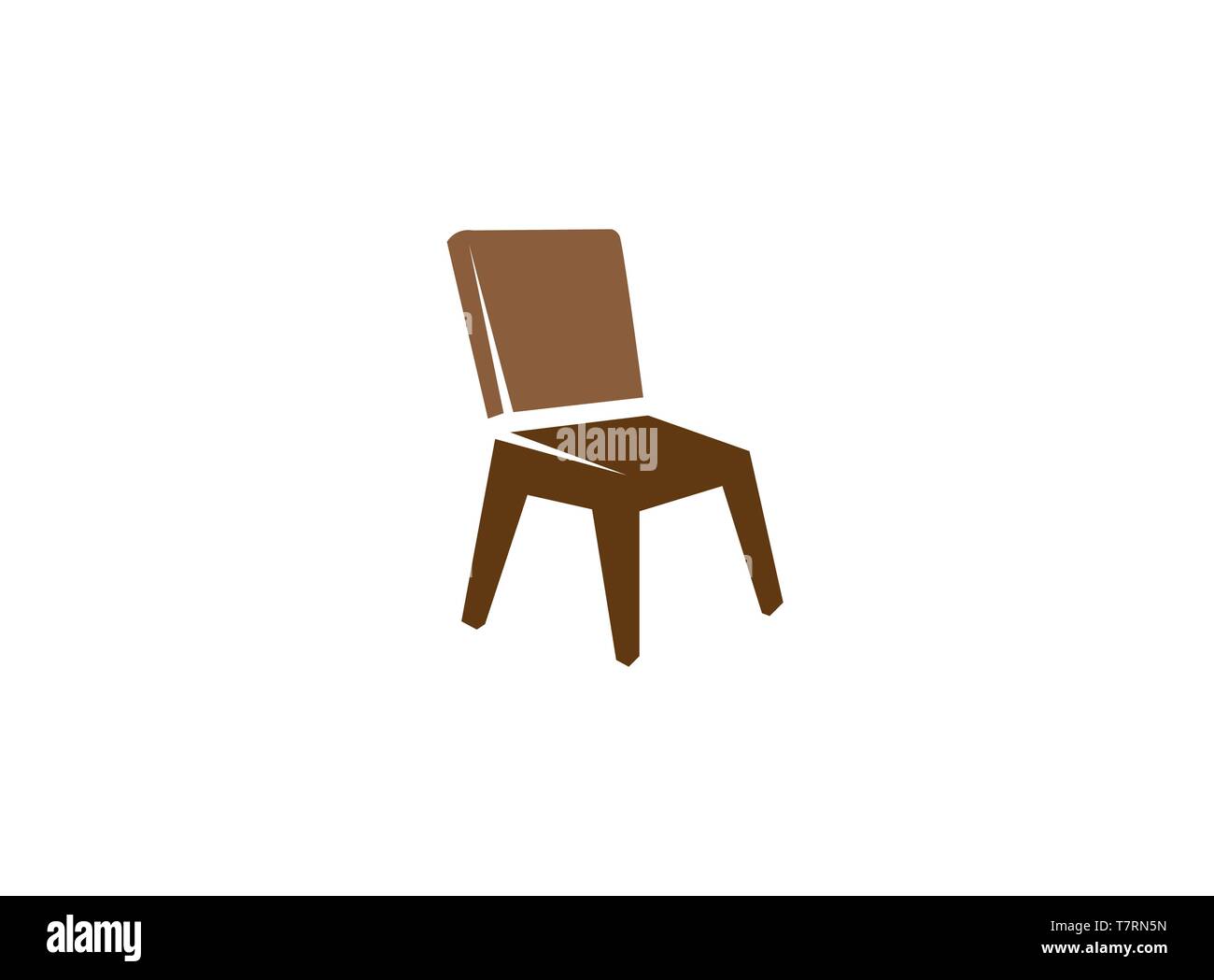 Classical chair without arms for logo design Stock Vector