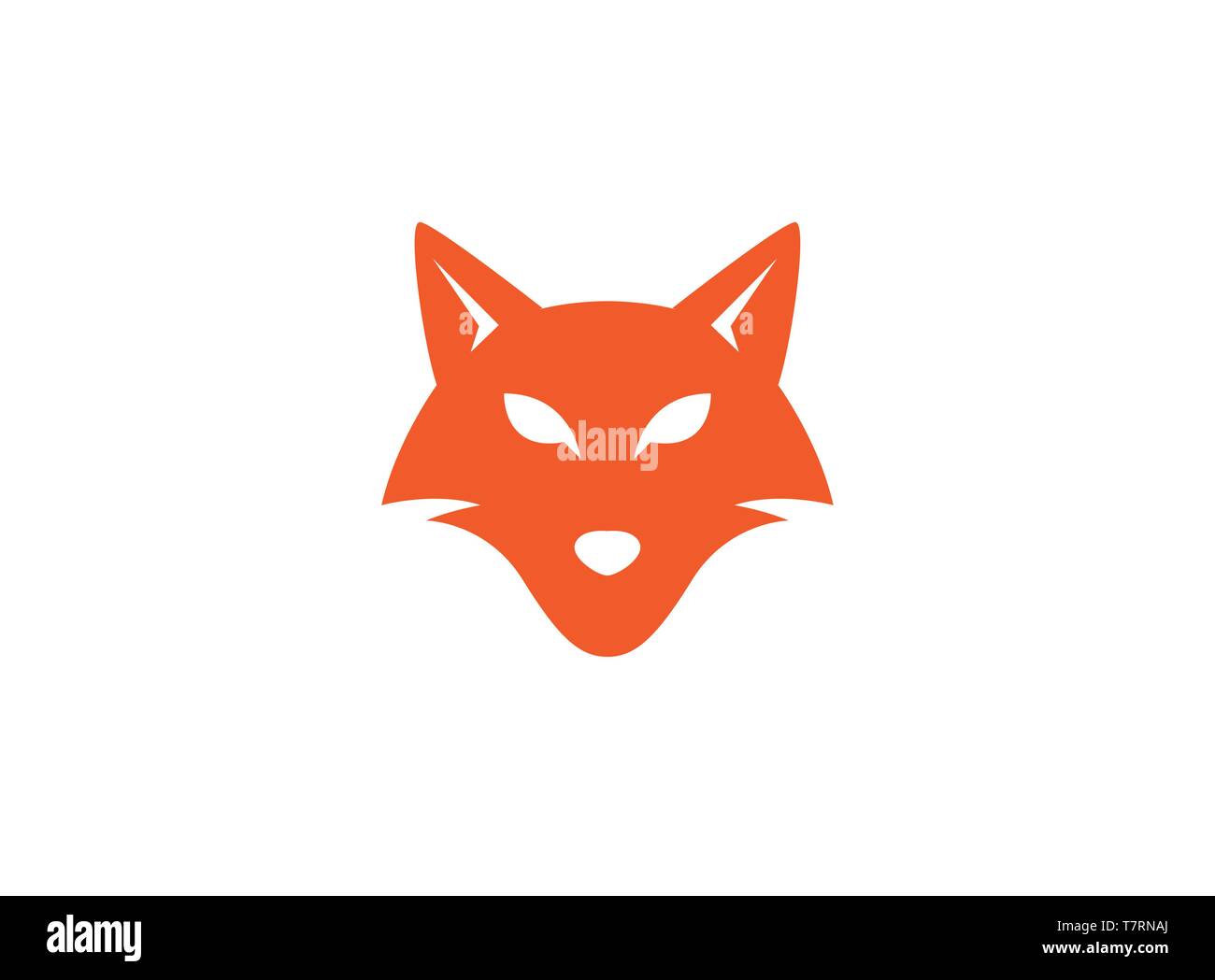 Fox head and face looking in front for logo Stock Vector