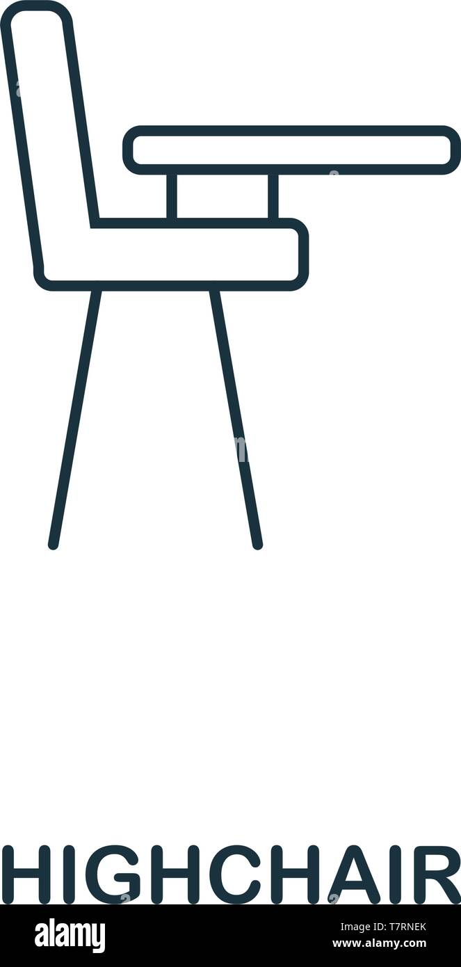 Child Chair icon outline style. Creative thin design from baby things ...