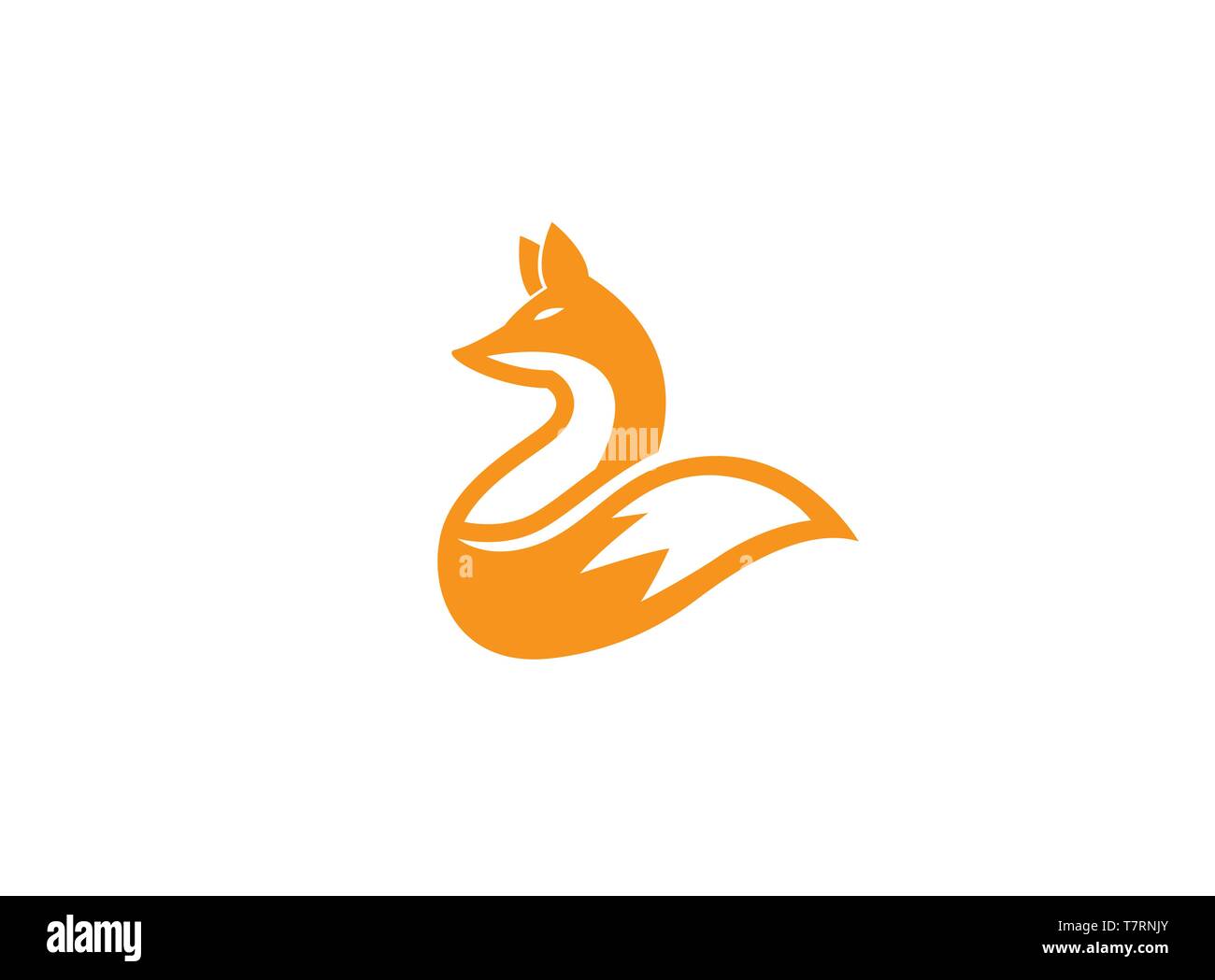 Orange Fox Head Symbol Creative Stock Photos Orange Fox