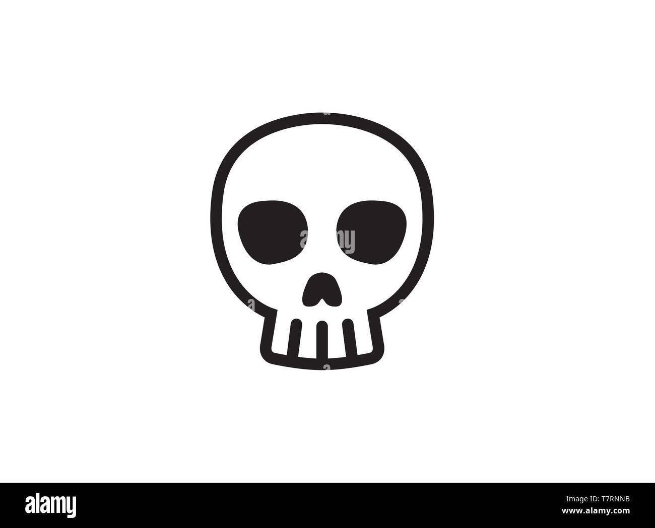 Black skull human head for logo Stock Vector