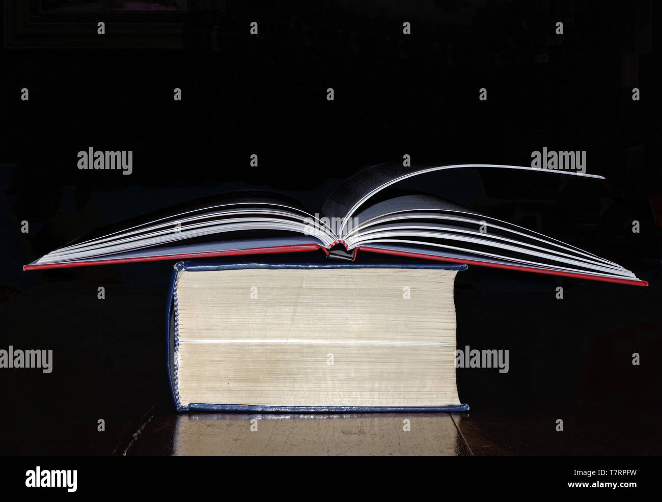 Open book on the table close-up Stock Photo