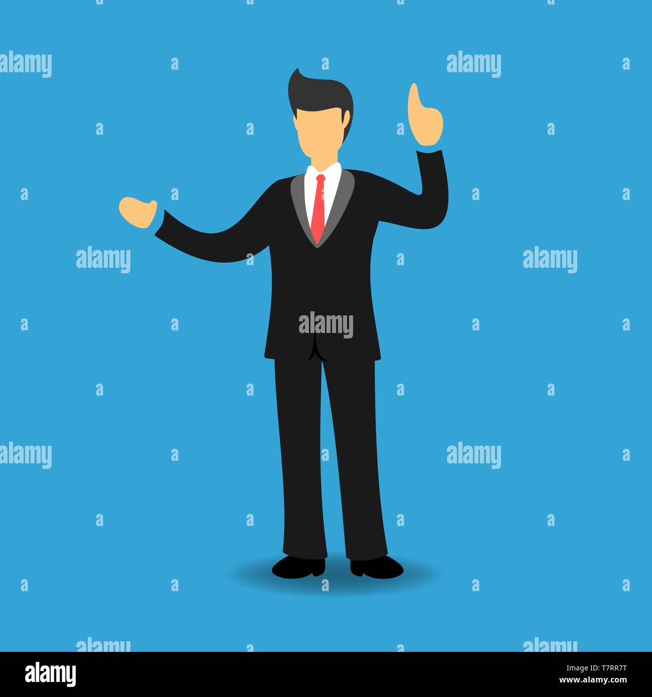 Concept of Businessman Explaining. Business People Clarifying Something. Flat Vector Illustration Stock Vector