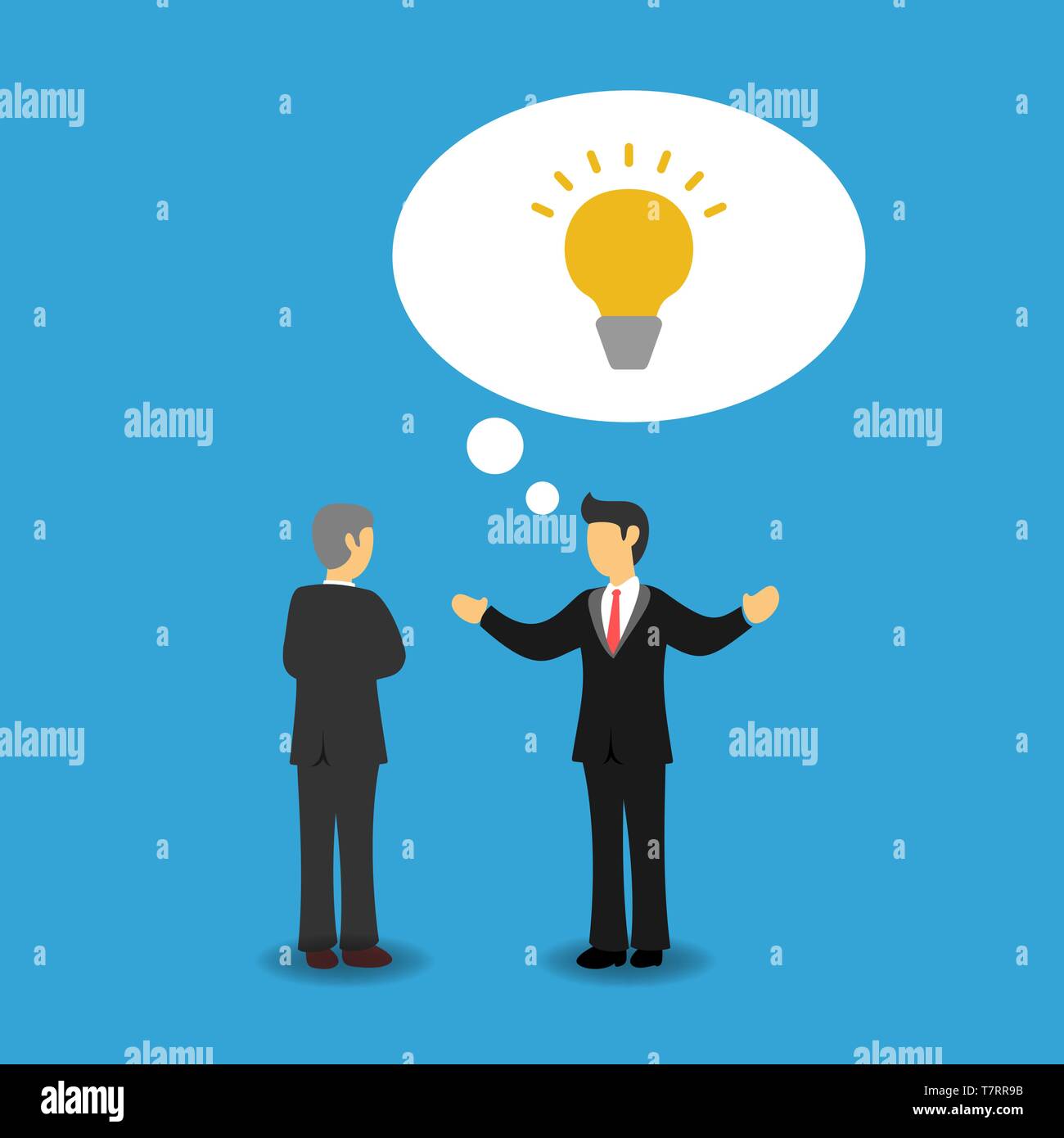 Concept of Businessman Explain Ideas. Business People Explain Ideas to