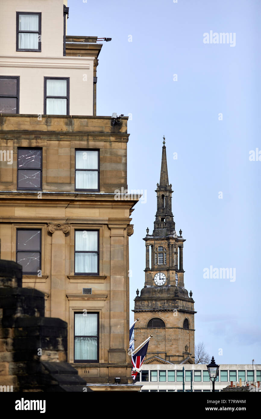 Newcastle upon Tyne, All Saints' Church 18th-century elliptical church  Lower Pilgrim Street a Grade I listed building Stock Photo