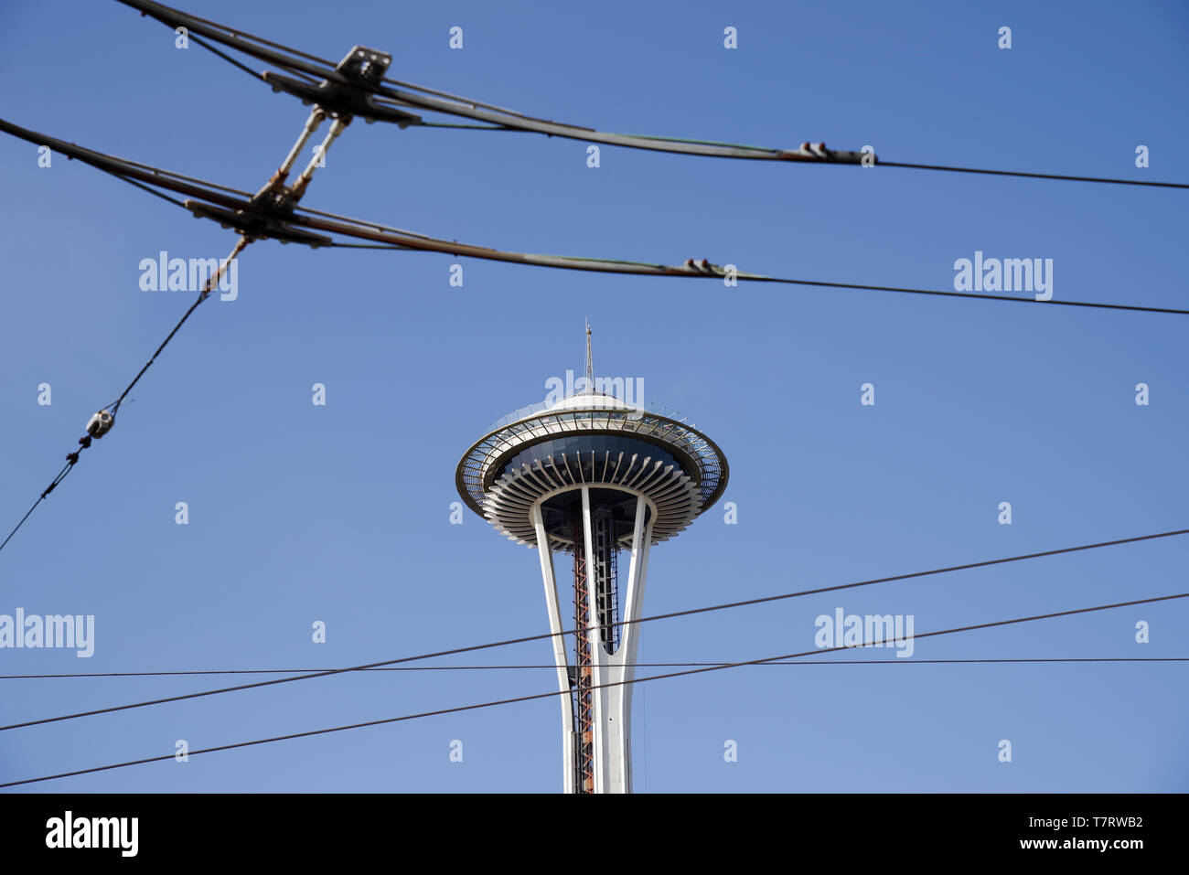 Space Needle observation tower in Seattle, USA Stock Photo
