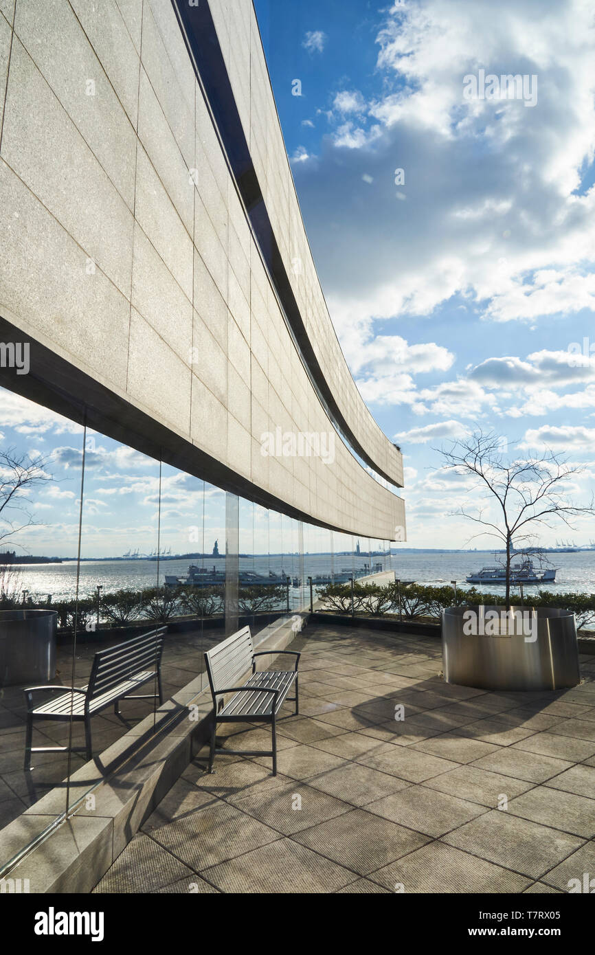 Andy Goldsworthy 's Garden Of Stones at the Museum of Jewish Heritage in Battery park, Downtown Manhattan Stock Photo