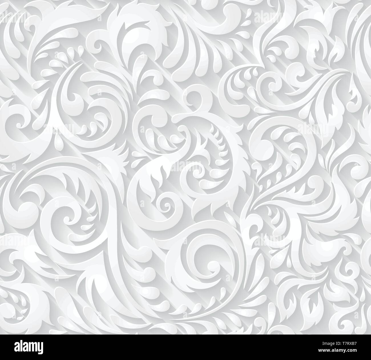 Vector seamless pattern background in paper cut style for textile ...