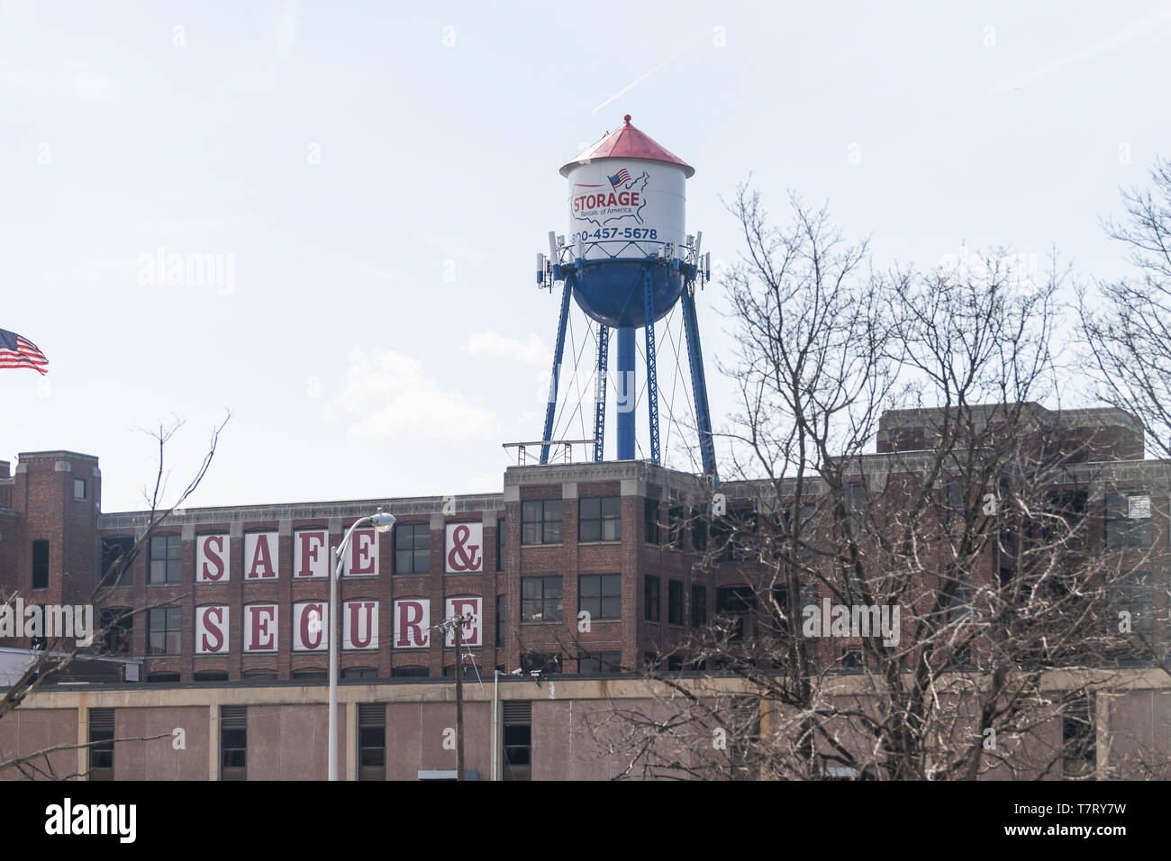 Newark, USA April 6, 2018 Industrial view in vintage downtown city