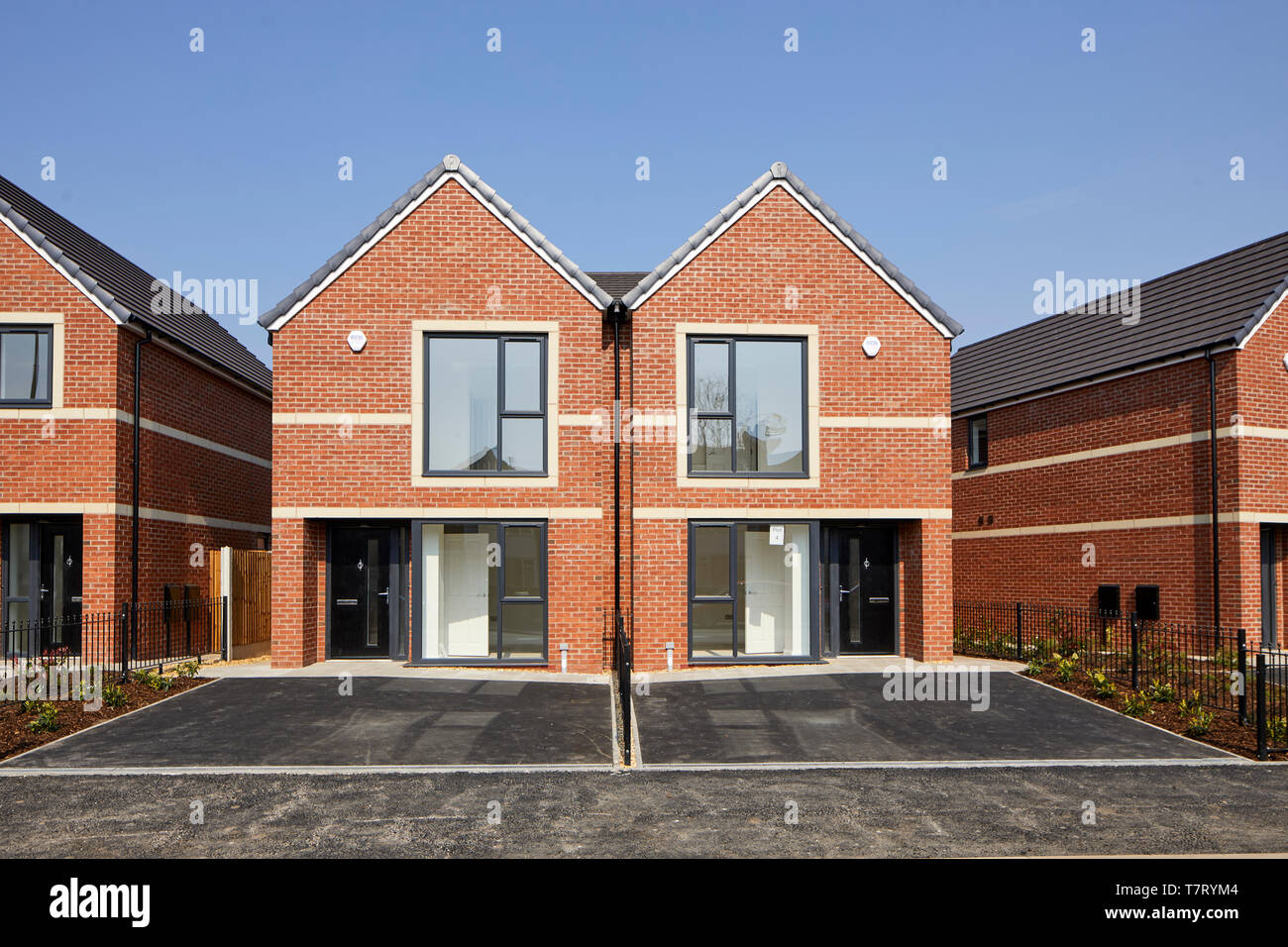 New build homes in Partington in Manchester Stock Photo