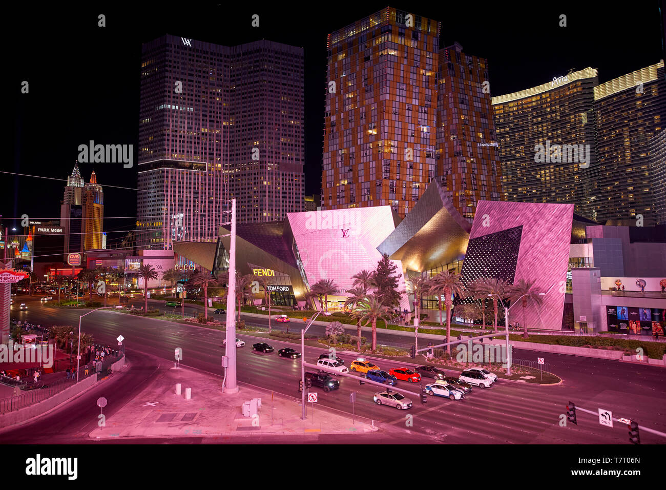 Las Vegas, Paradise, Nevada USA, luxury designer Shops at Crystals at night Stock Photo Alamy