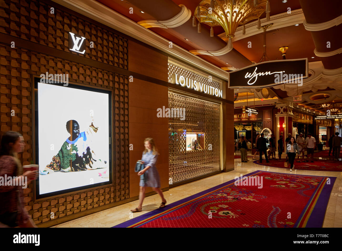 Las Vegas, Paradise, Nevada USA, Five star Wynn hotel and mall interior  Louis Vuitton store Stock Photo - Alamy