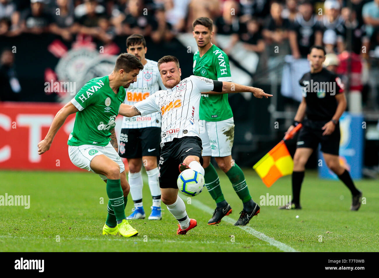 SÃO PAULO, SP, 01.05.2019: FOOTBALL - CORINTHIANS-CHAPECOENSE. Lance match between Corinthinas and Chapecoense, valid for the second round of the 2019 Stock Photo