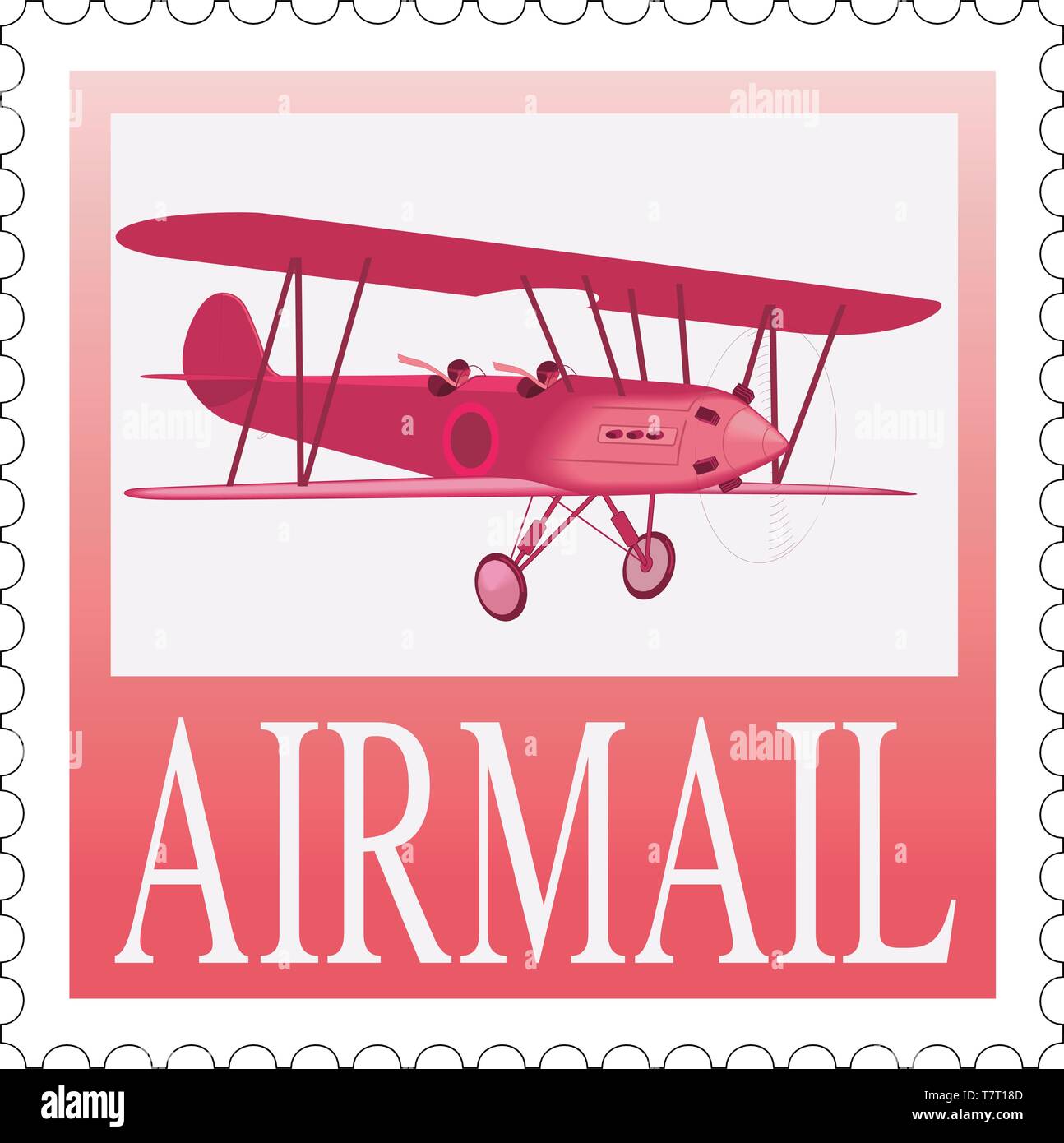 Airmail Postage Stamp Vector Illustration Stock Vector