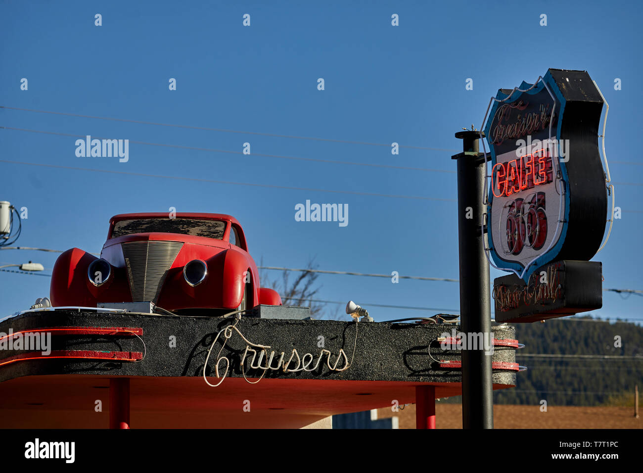 Historic Route 66 in Williams, Arizona. This 1930's filling station turned  cafe is in the heart of Downtown Williams Stock Photo - Alamy