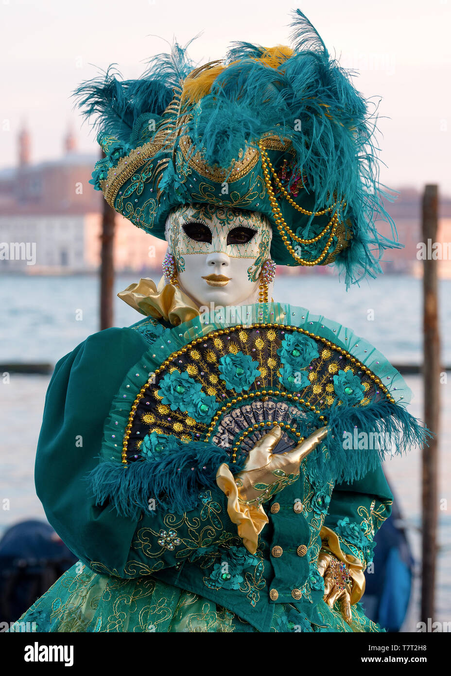 Reveller In Traditional Elaborate Mask And Costume At Venice Carnival (Carnevale  di Venezia). Venice, Veneto, Italy, Europe Stock Photo - Alamy