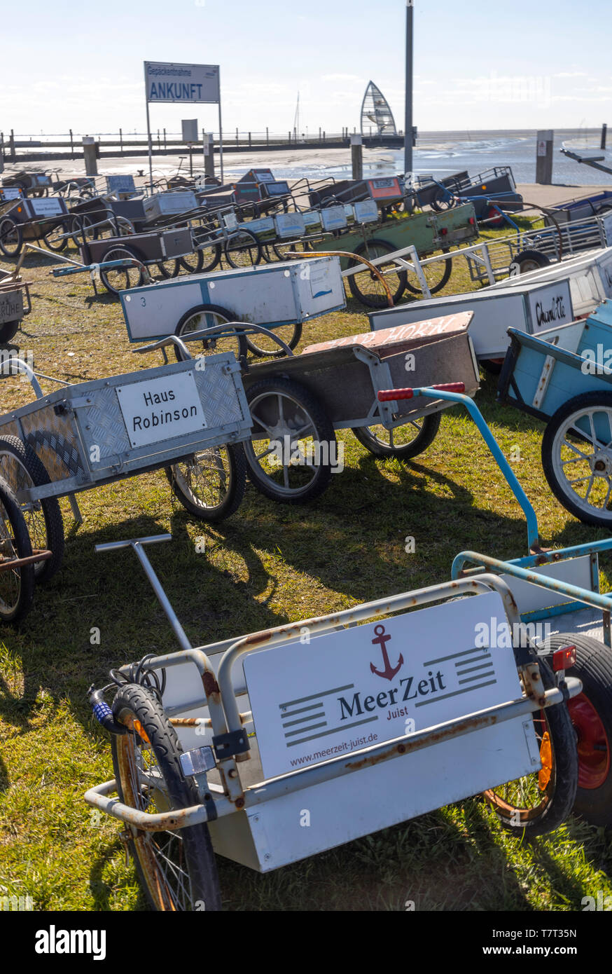 North Sea Island Juist Handcart For Luggage Of Tourists From