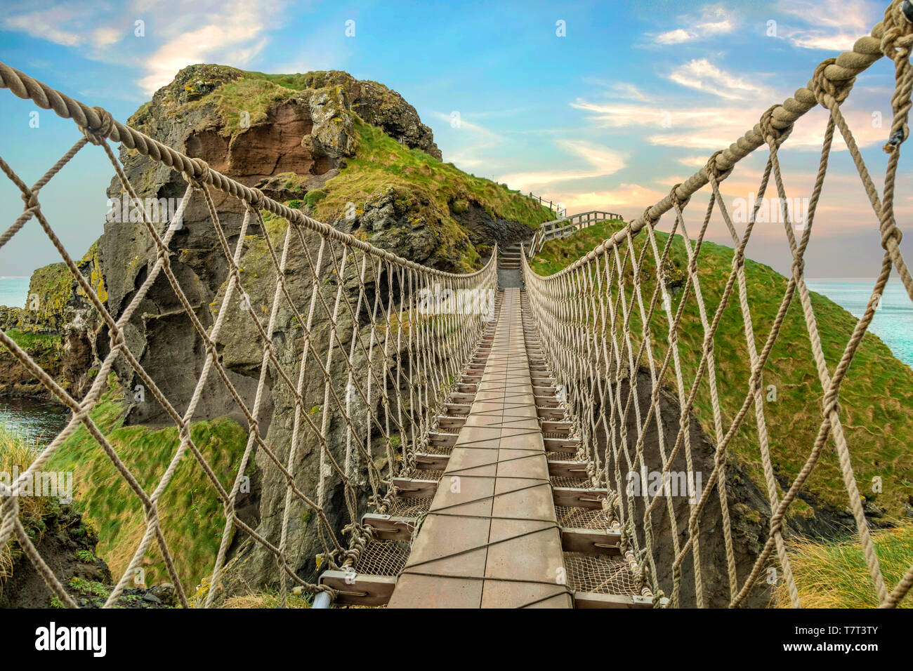 National Trust Carrick A Rede Rope Bridge In Ballintoy Northern