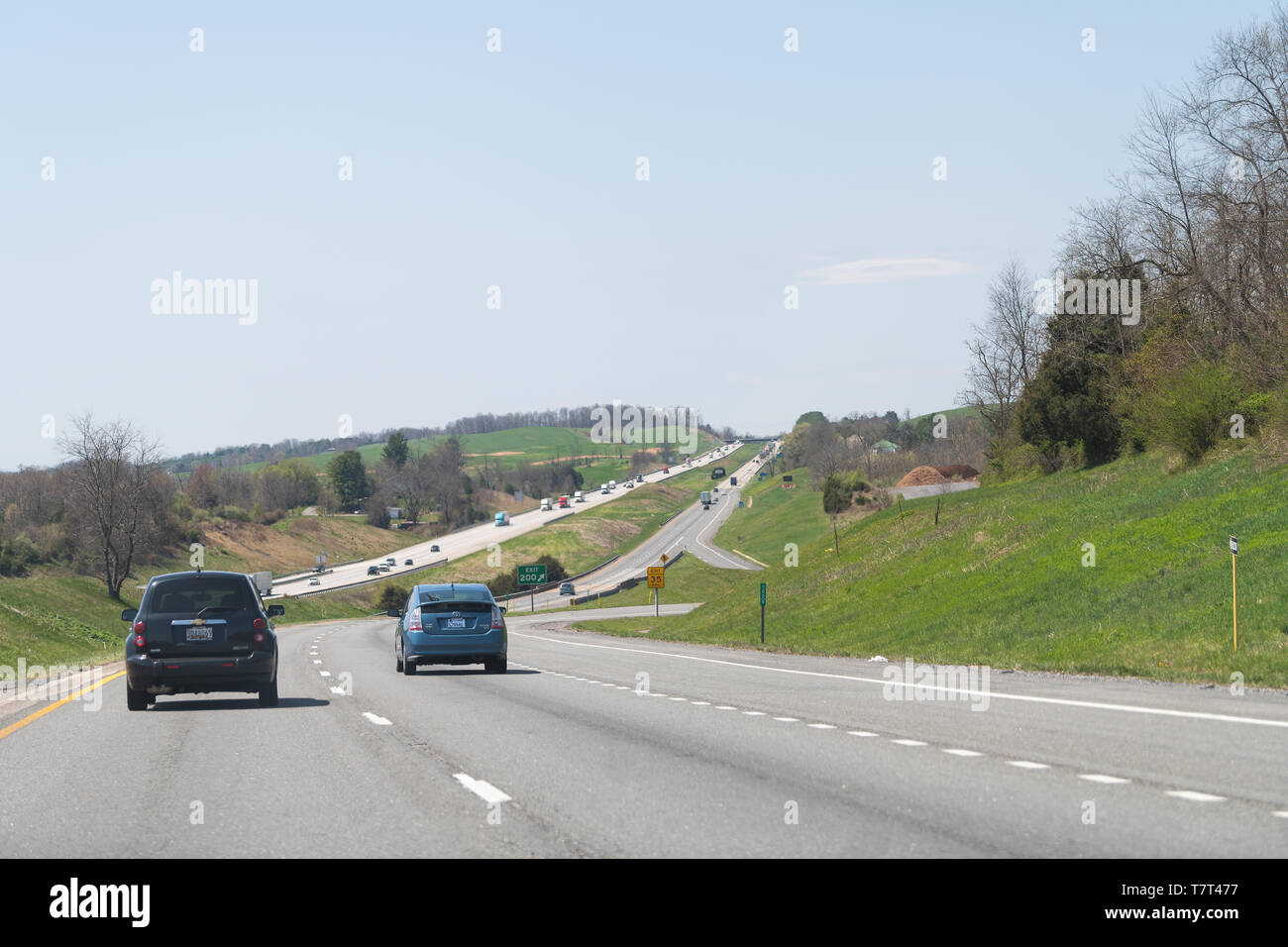 Fairfield, USA April 18, 2018 Cars driving on Interstate highway