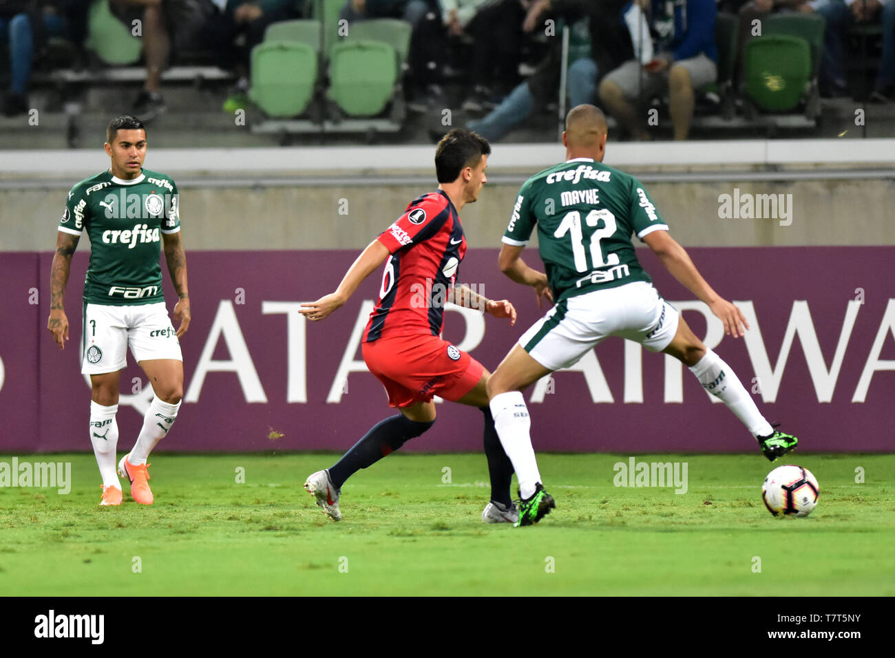 Sao Paulo, Brazil, May 08th, 2019 - PALMEIRAS(BRA)-SAN LORENZO(ARG) -   Match between Palmeiras and San Lorenzo (ARG), valid for the sixth round of Group F of the Copa Libertadores de América, held at Allianz Parque, in Pompéia, west side of Sao Paulo, on the night of Wednesday, 08. (Credit: Eduardo Carmim/Alamy Live News) Stock Photo