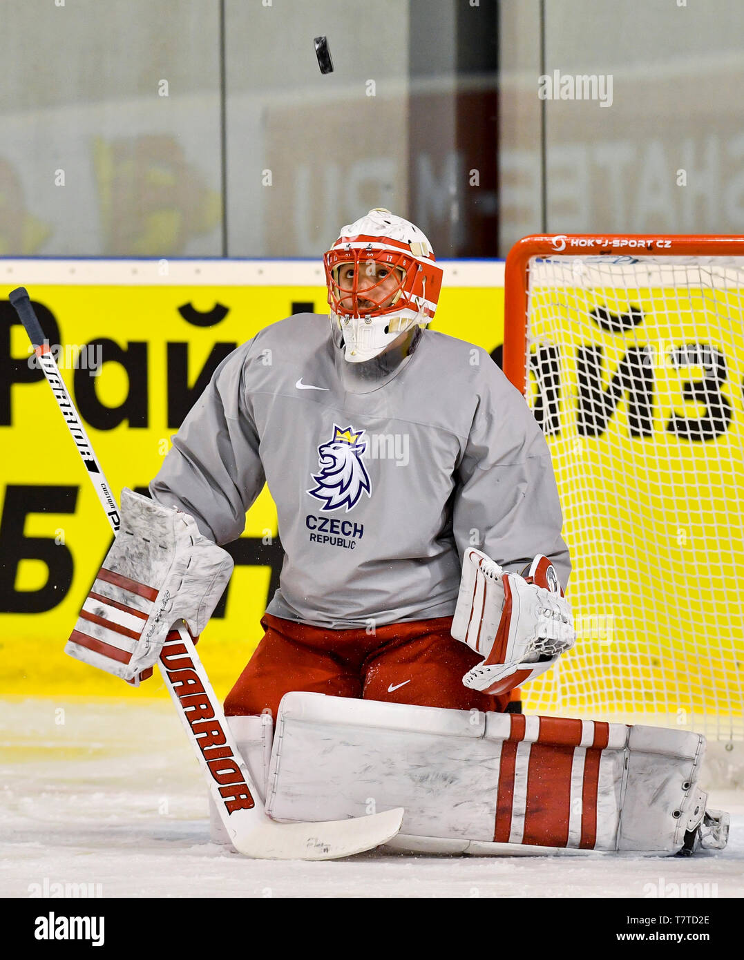 Bratislava Slovakia 08th May 2019 Czech Hockey Goalie Simon Hrubec In Action During The Training Session Of Czech Team Prior To The World Championship In Bratislava Slovakia May 8 2019 Credit Vit