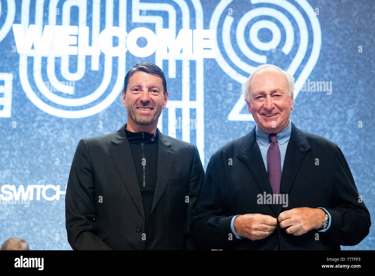 Furth, Germany. 09th May, 2019. 09 May 2019, Bavaria, Fürth: Kasper Rorsted  (l), Chairman of the Executive Board of sporting goods manufacturer adidas  AG, and Igor Landau, Chairman of the Supervisory Board