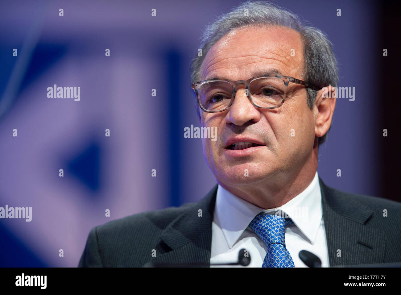 Marcelino FERNANDEZ VERDES, Fernández, CEO, Chairman of the Management Board, at his speech, Annual General Meeting of Hochtief AG at Messe Essen, Congress Center, on 07.05.2019 Â | usage worldwide Stock Photo