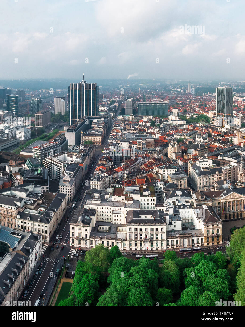 Aerial view of central Brussels, Belgium Stock Photo ...