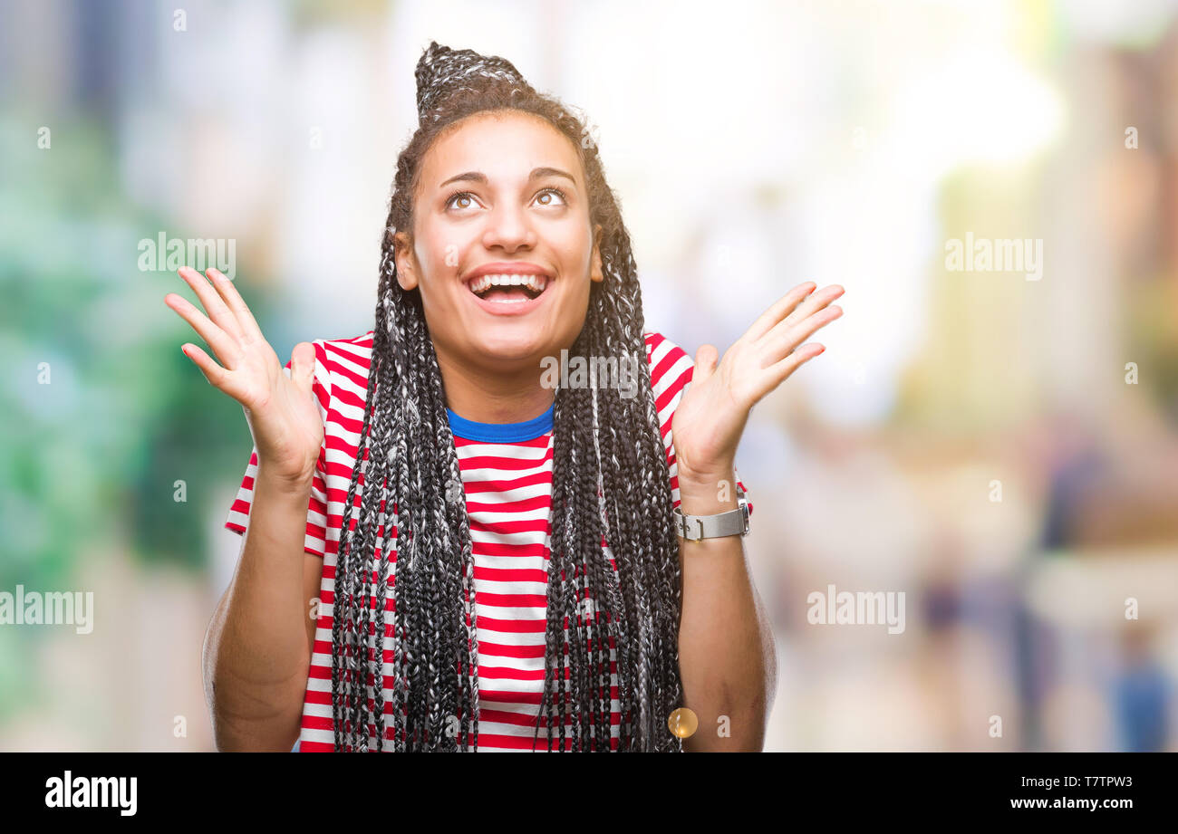 Young Braided Hair African American Girl Over Isolated Background