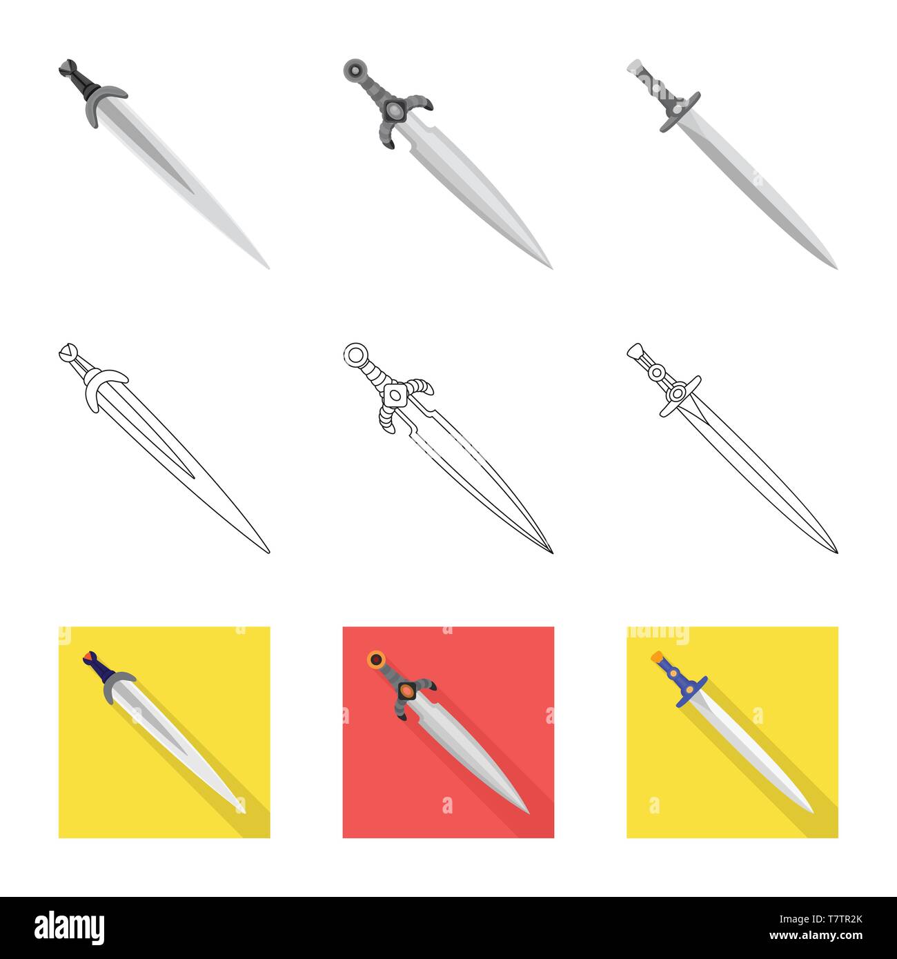 power,Spanish,longsword,handle,hilt,conqueror,decoration,steel,star,silver,gold,ornament,murder,copper,soldier,stone,warrior,ruby,military,fantasy,game,armor,sharp,blade,sword,dagger,knife,weapon,saber,medieval,set,vector,icon,illustration,isolated,collection,design,element,graphic,sign, Vector Vectors , Stock Vector