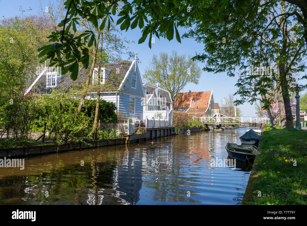 Traditional Dutch village Broek in Waterland Stock Photo