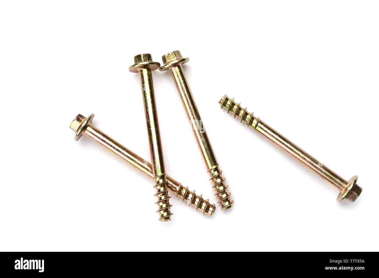 Screws on white background. Stock Photo