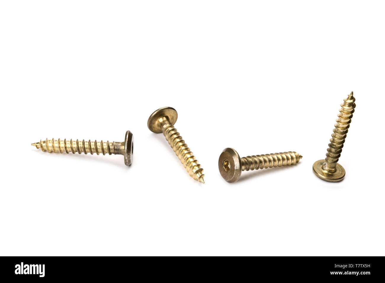 Screws on white background. Stock Photo