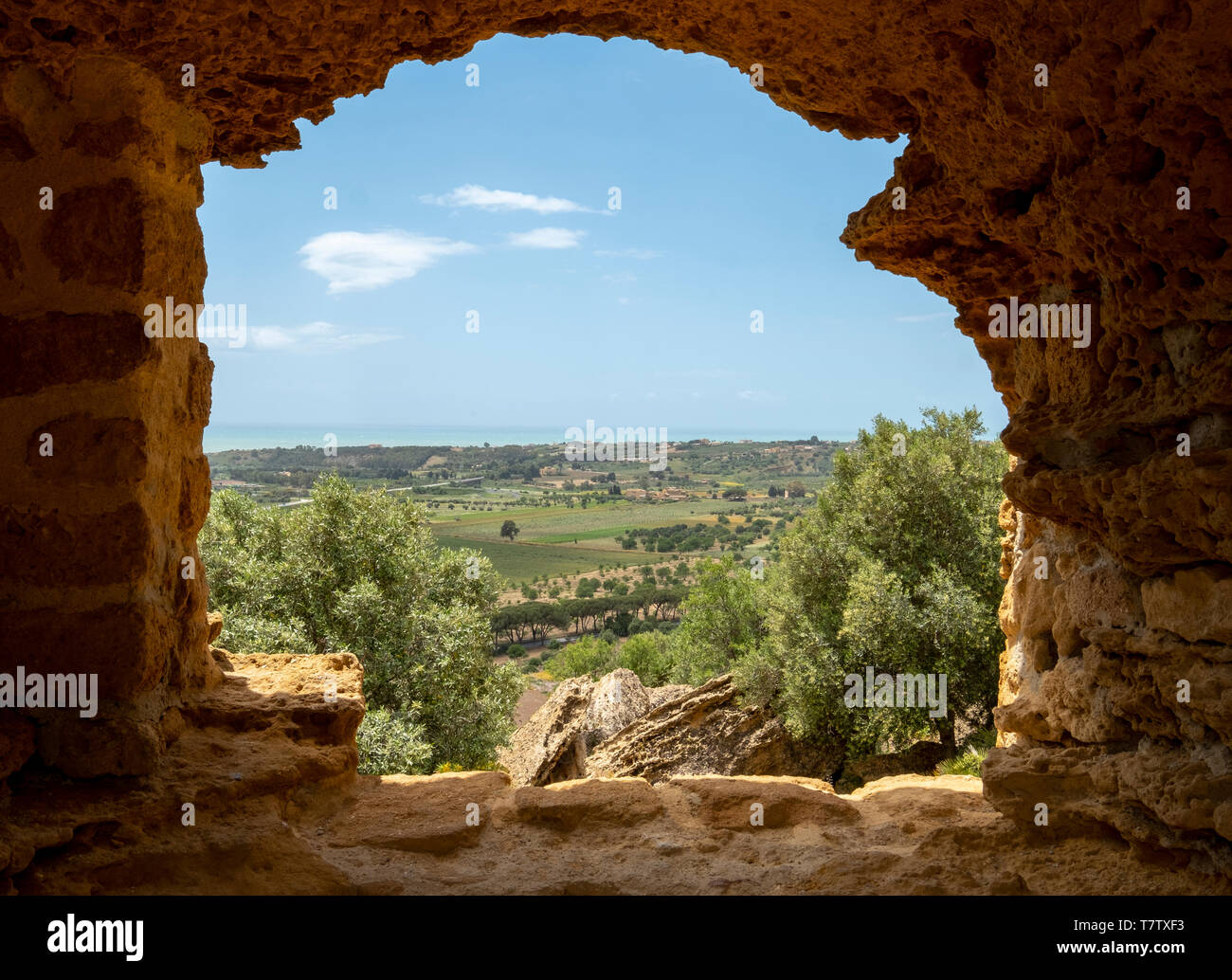 Wall Fortification, Agrigento, Sicily, Italy Stock Photo