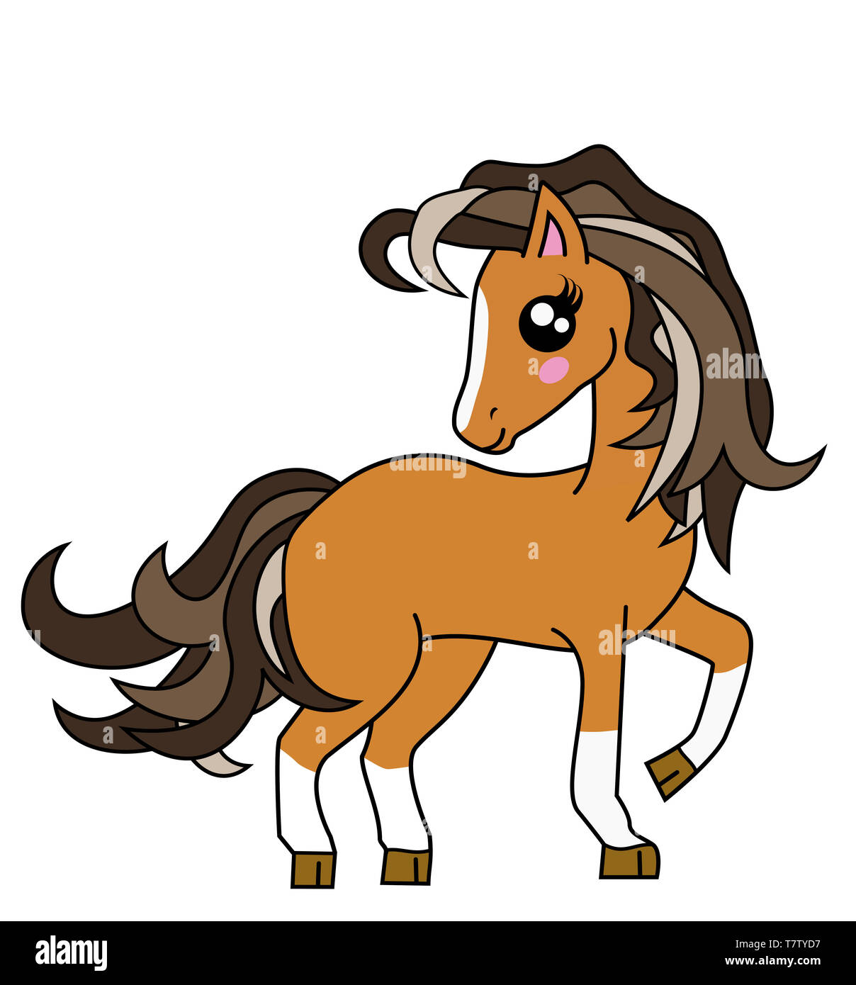 Cute Brown Horse cartoon plastic pose isolated on white Stock Photo - Alamy Cute Brown Horse cartoon plastic pose isolated on white Stock Photo - Alamy