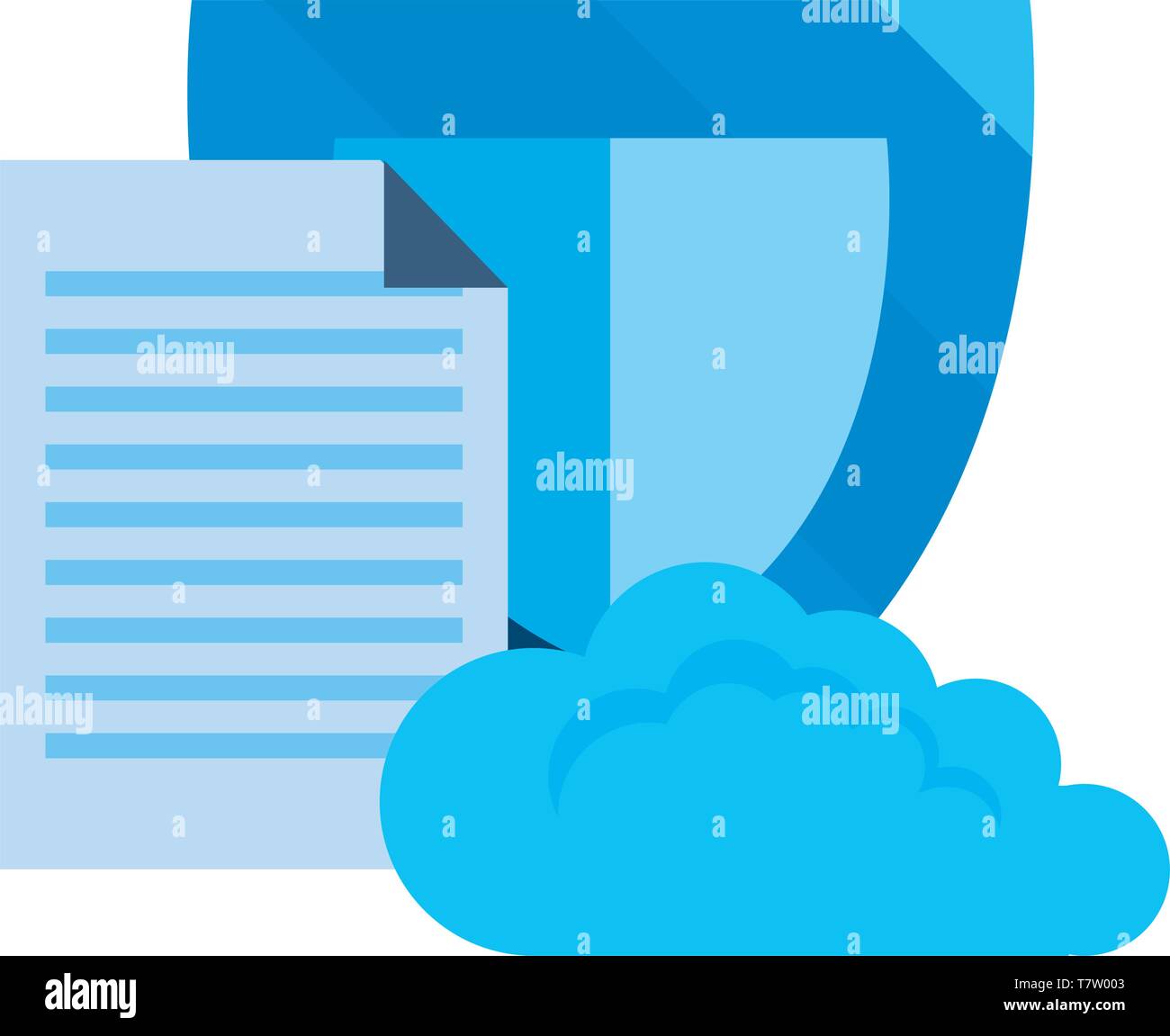 cloud computing shield information cybersecurity data protection vector ...