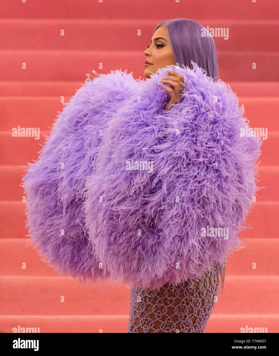 kylie jenner purple met dress Kylie Jenner Debuts Purple Hair at the Met Gala 2019 Photos