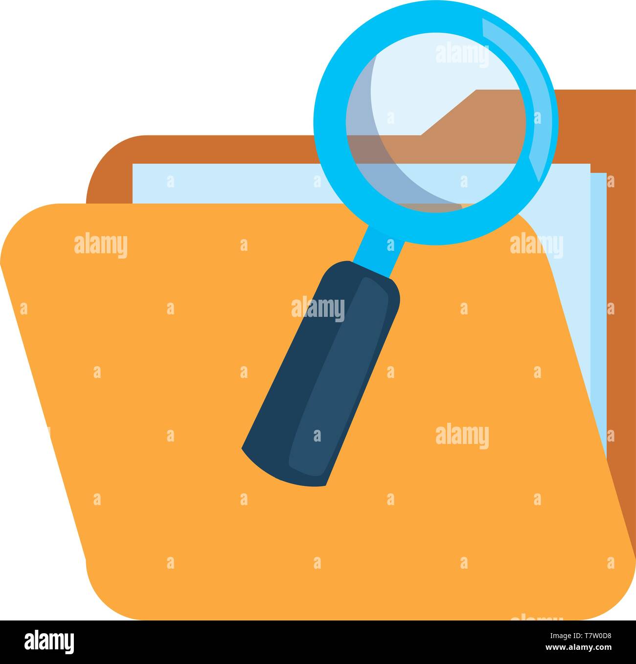 folder analysis magnifier cybersecurity data vector illustration Stock ...