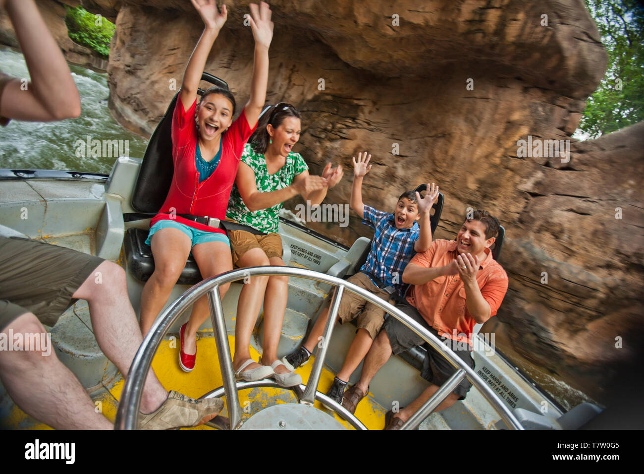 Happy family child riding water hi-res stock photography and images - Alamy