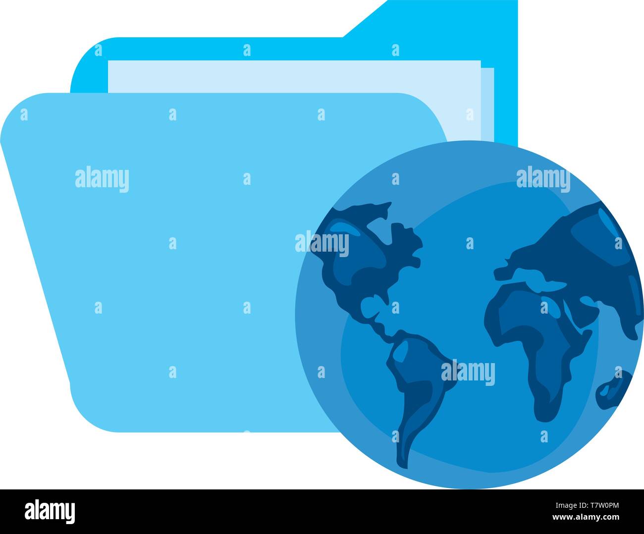 world folder cybersecurity data protection vector illustration Stock ...