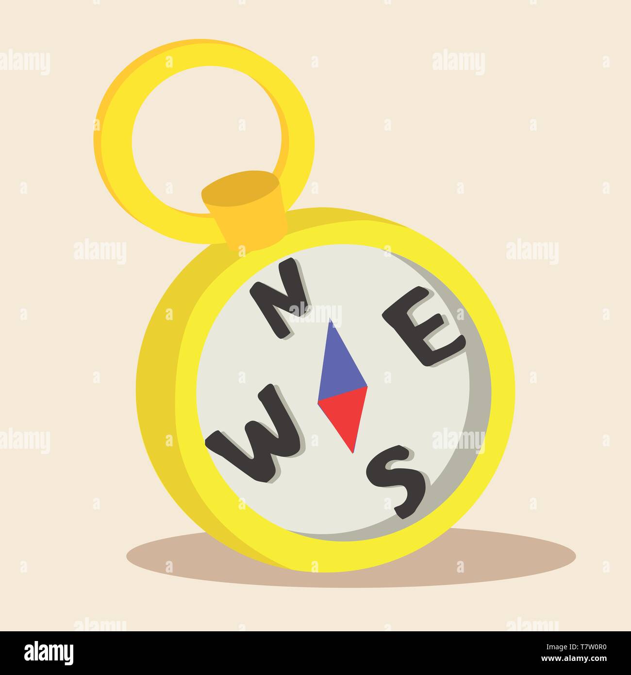 Yellow Compass travel navigation direction design icon vector illustration Stock Vector