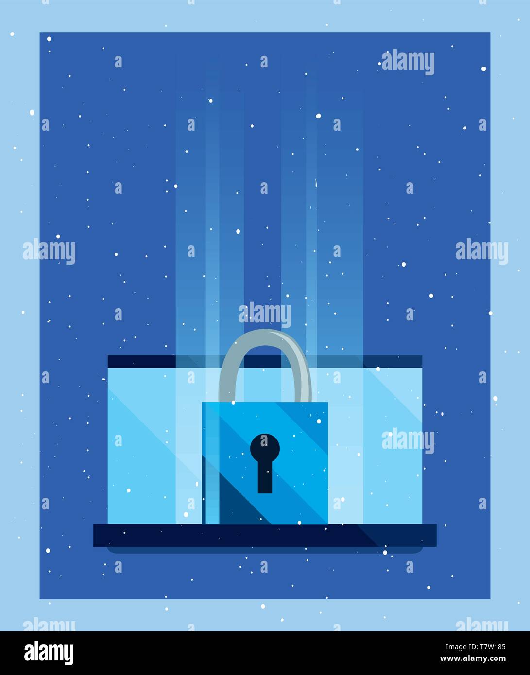 computer padlock cybersecurity data protection vector illustration ...